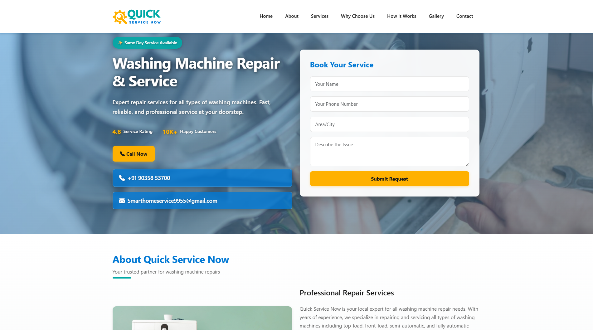 Quick Service Now project screenshot
