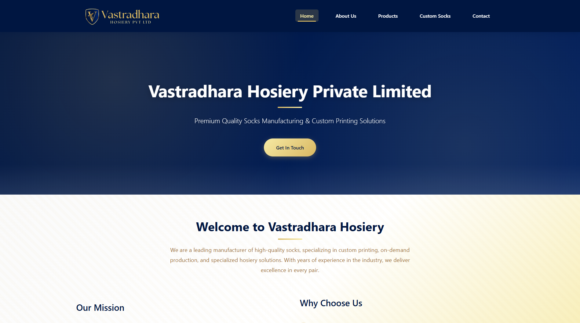 Vastradhara Hosiery project screenshot